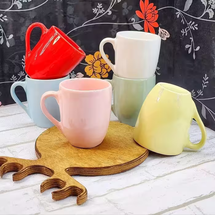 لیوان رنگی دسته دار