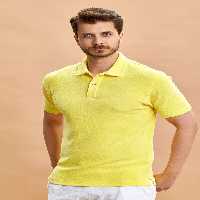 تی شرت یقه پولو زرد مردانه POLO YAKA حوله T اسمایل SMILE