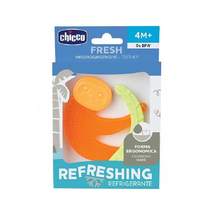 دندان گیر چیکو chicco مدل میمون رنگ نارنجی اورجینال