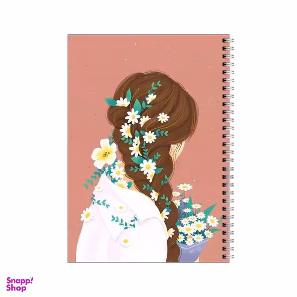 دفتر مشق 50 برگ بامبیلیپ طرح دختر و گل های بابونه کد 6319645