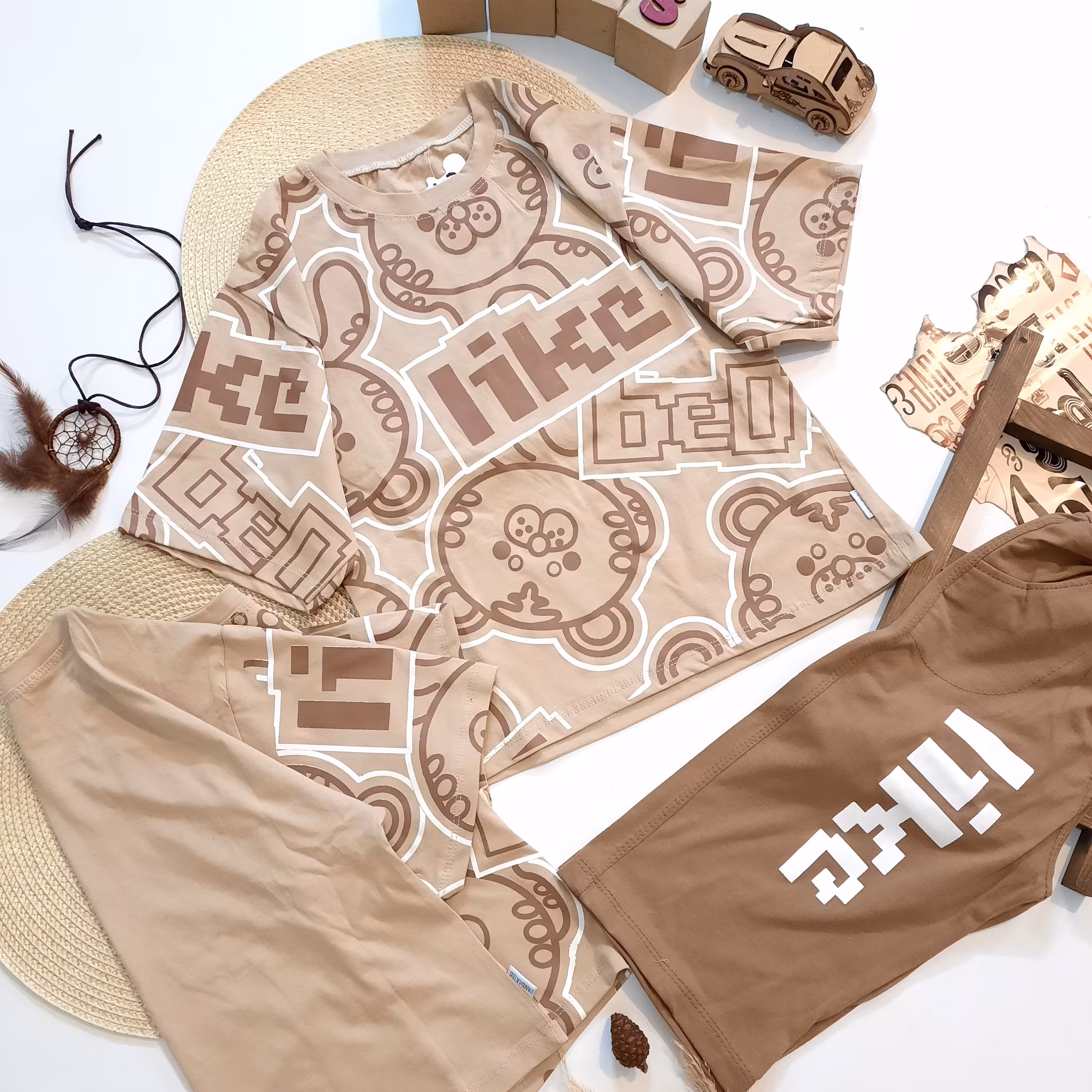 ست تیشرت و شلوارک اسپرت  گربه