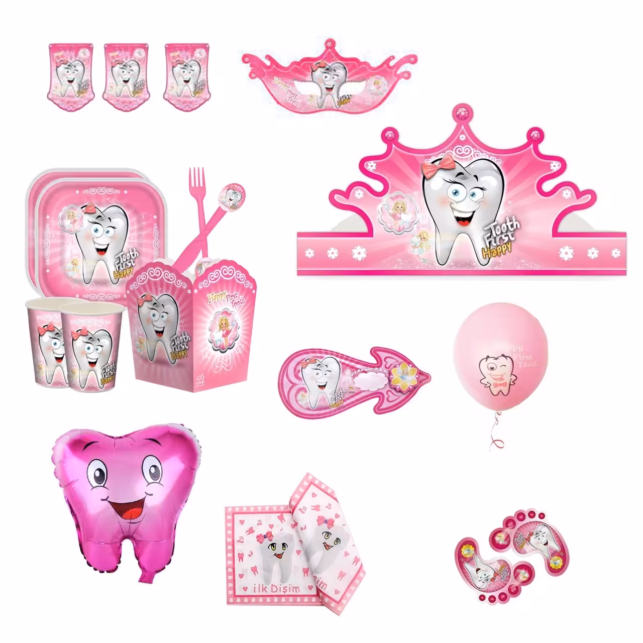 مجموعه 102 عددی تم تولد مدل دندون دختر