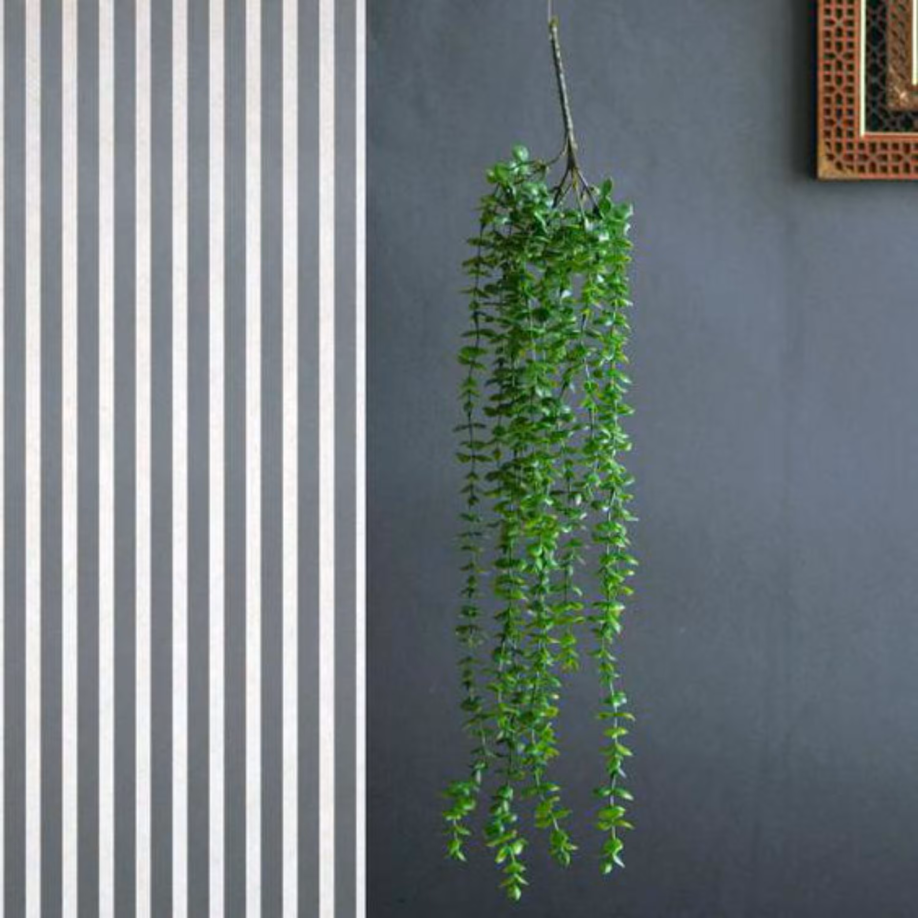 گل مصنوعی  آویز شمشاد 14 شاخه سبز