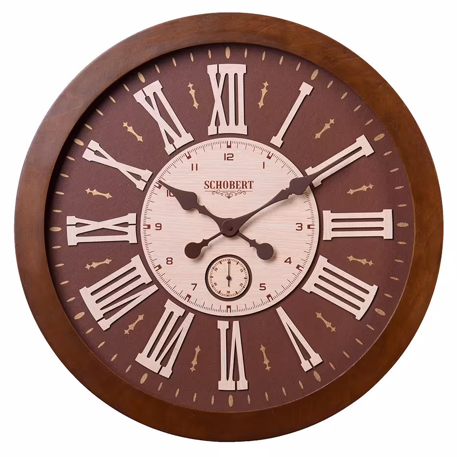ساعت دیواری چوبی شوبرت مدل 6121 سایز 60