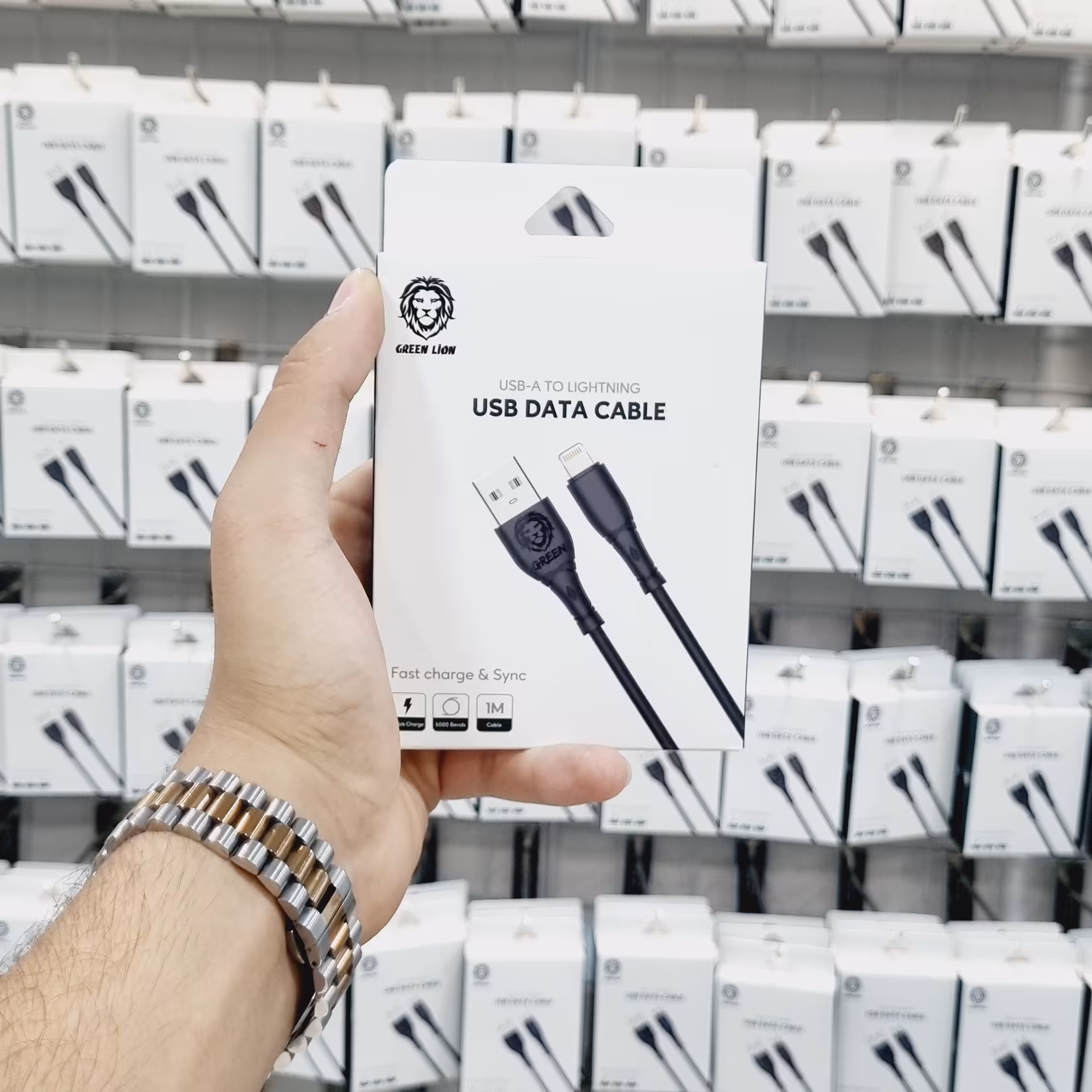 کابل لایتنینگ  به یو اس بی فست شارژ 1 متری اورجینال برند گرین لاین با 8 ماه گارانتی 