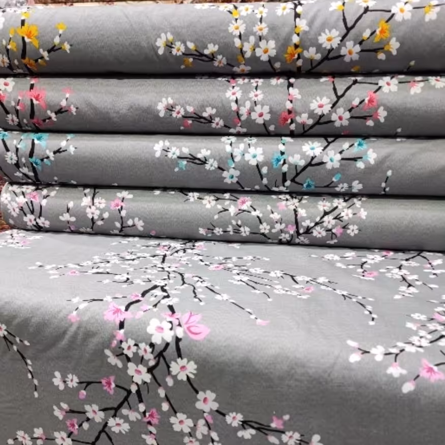 پارچه ملحفه متری طرح  ست عرض 2متر اسپرت شکوفه طرح زیبا بادوام رنگ ثابت