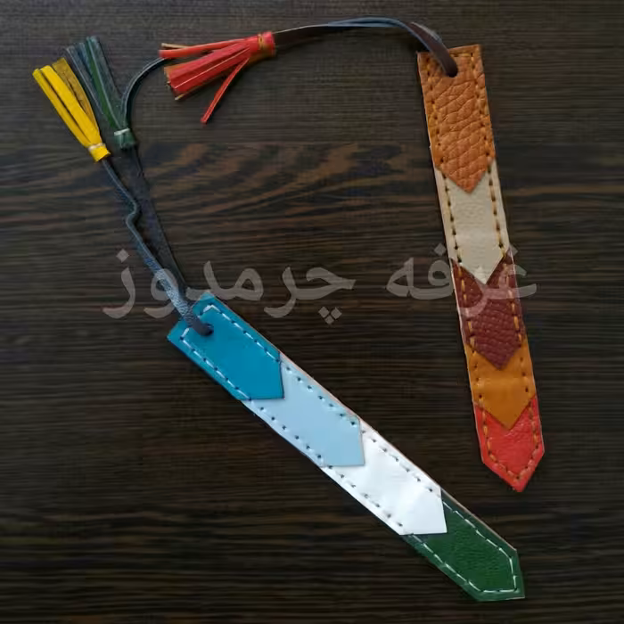  بوکمارک و نشانگر صفحه کتاب(چرم طبیعی دست دوز)