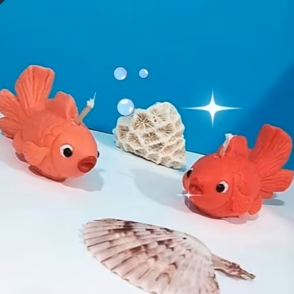 شمع ماهی عطری همیشه بهار و مجسمه