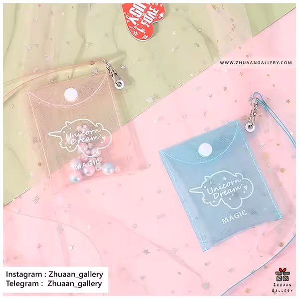 کیف کارت شفاف Unicorn Dream شاین دار طرح یونیکورن