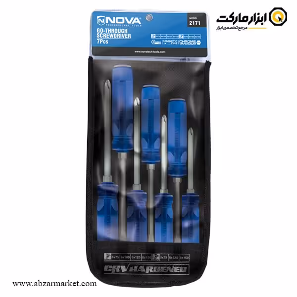 ست پیچ گوشتی ضربه خور نووا 7 عددی مدل 2171