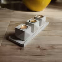 ست 4 تکه جا شمعی بتنی