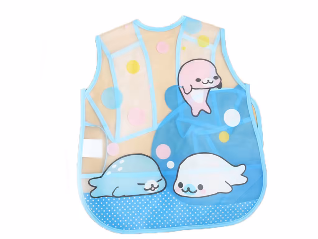 پیشبند آستین حلقه ای طرح دار کودک