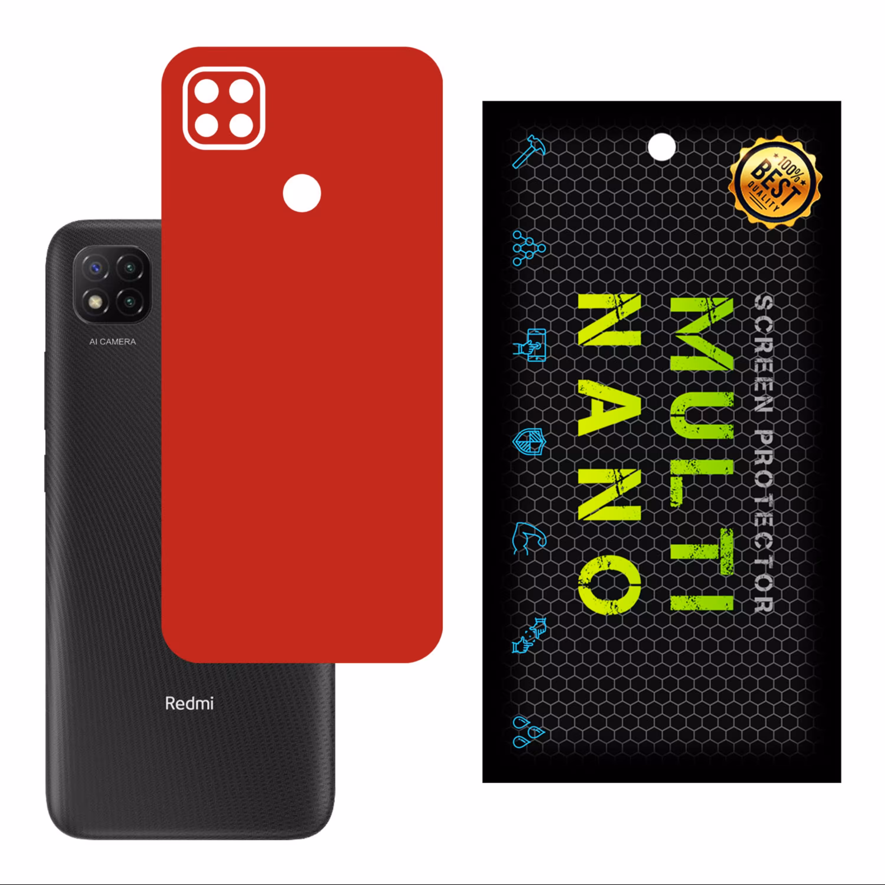 برچسب پوششی MultiNano مدل X-F1M-Red برای پشت موبایل شیامی Poco C3