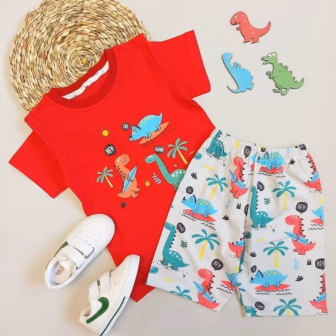 ست تیشرت و شلوارک اسپرت دایناسوری جدید