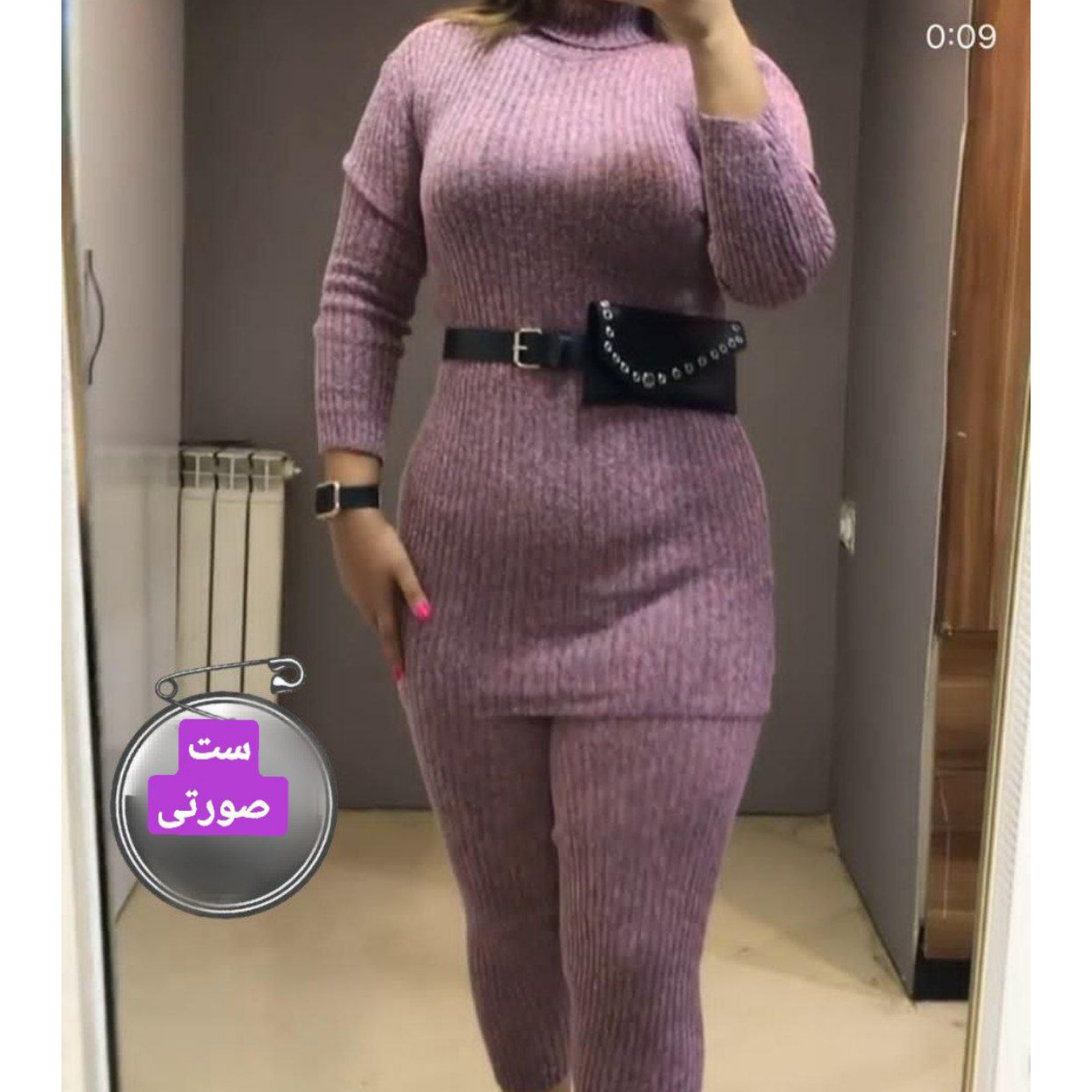 ست تونیک و شلوار بافت مدل الماس جنس بافت اکرلیک فری سایز 36 تا 44