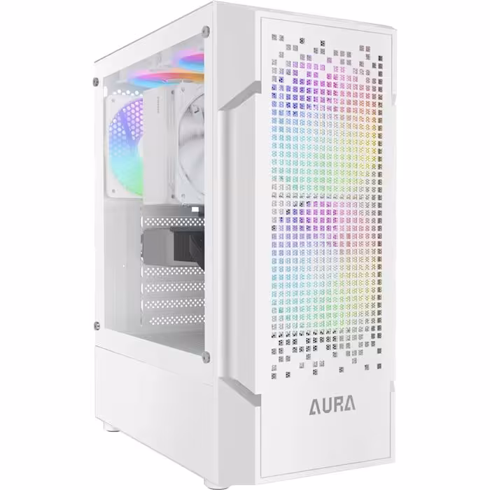 کیس گیم دیاس سفید AURA GC7 COMPACT MESH RGB