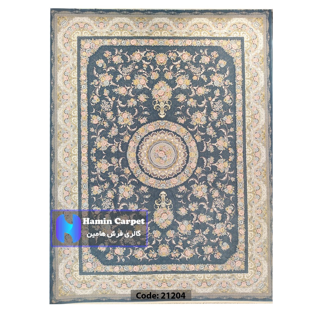 فرش 9 متری 1200 شانه تراکم 3600 نخ اکلریک گل برجسته کد AR21204
