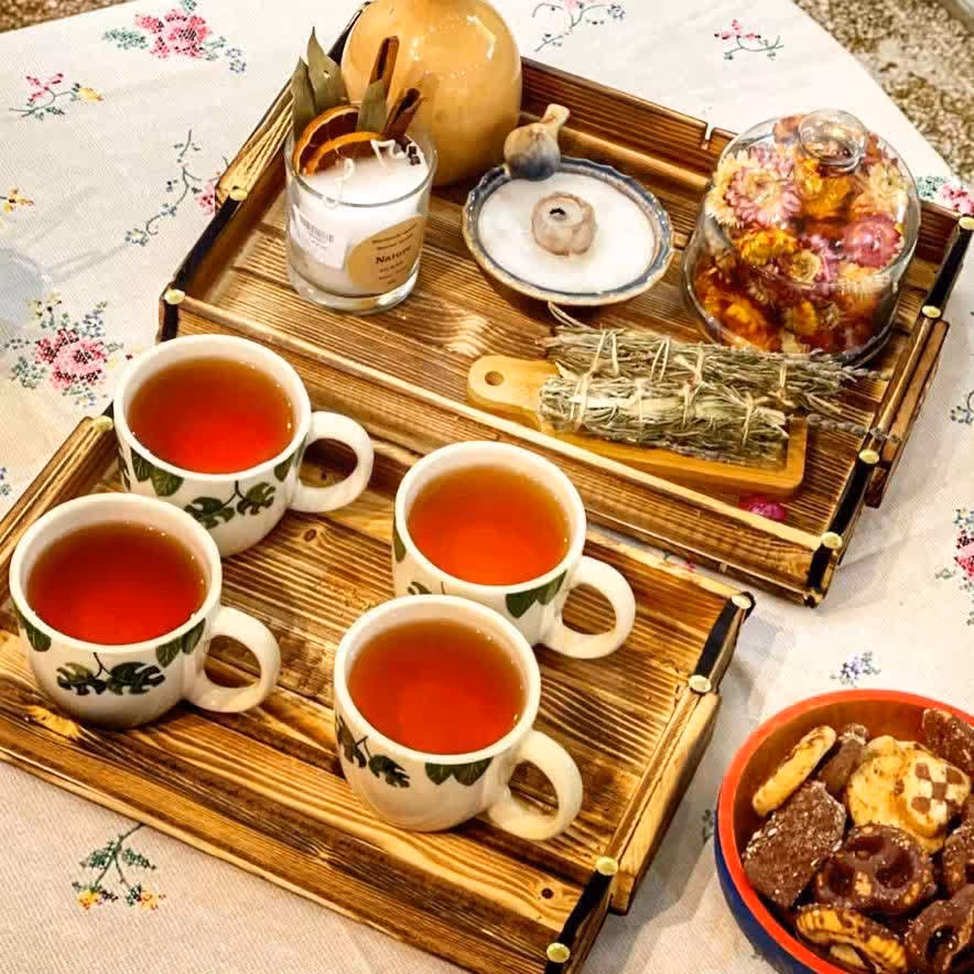 سینی های فینگر چوب طبیعی دوقلو