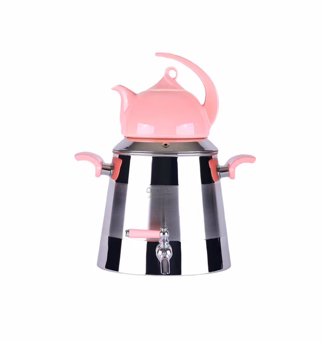 ست کتری و قوری شیردار استیل هرمی