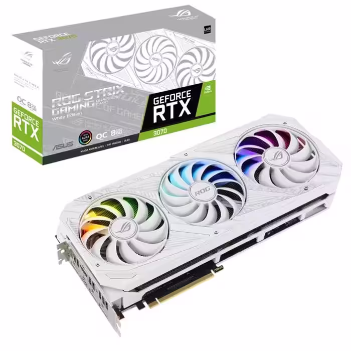 کارت گرافیک ایسوس ROG STRIX RTX3070 O8G WHITE V2 8G