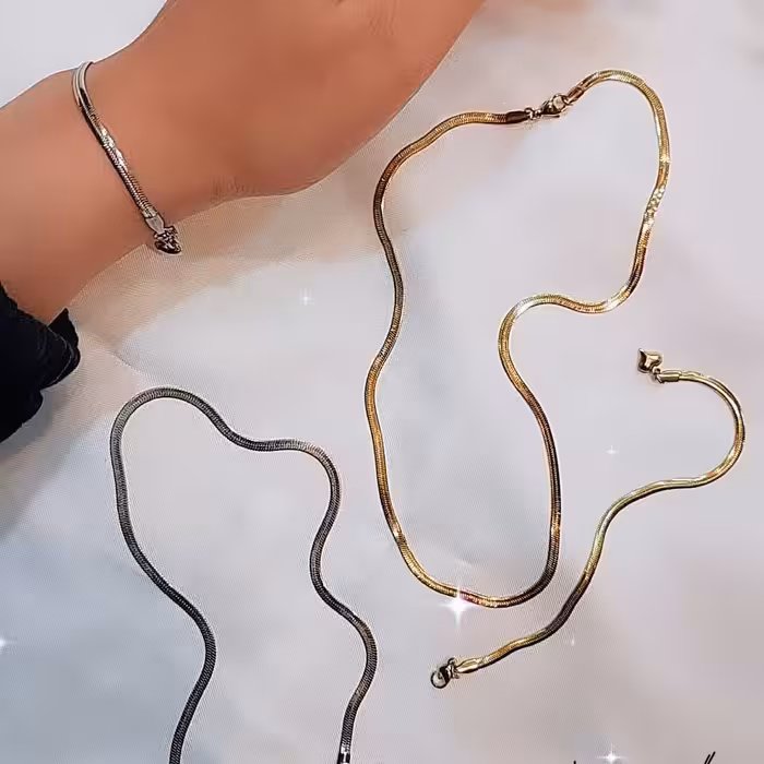 دستبند ماری استیل رنگ ثابت ضد حساسیت در سه رنگ طلایی و نقره ای و مشکی