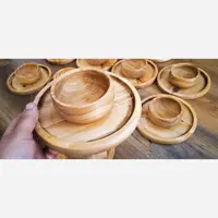 ست 6 تایی پیش دستی چوبی و پیاله بلوط
