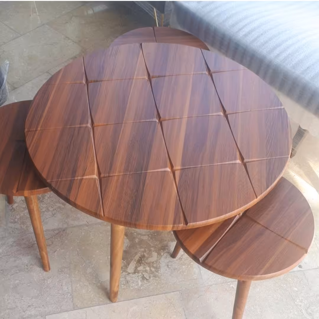 میز عسلی فانتزی 4تیکه وکیوم زد خش پایه پیچی جنس عالی 12311