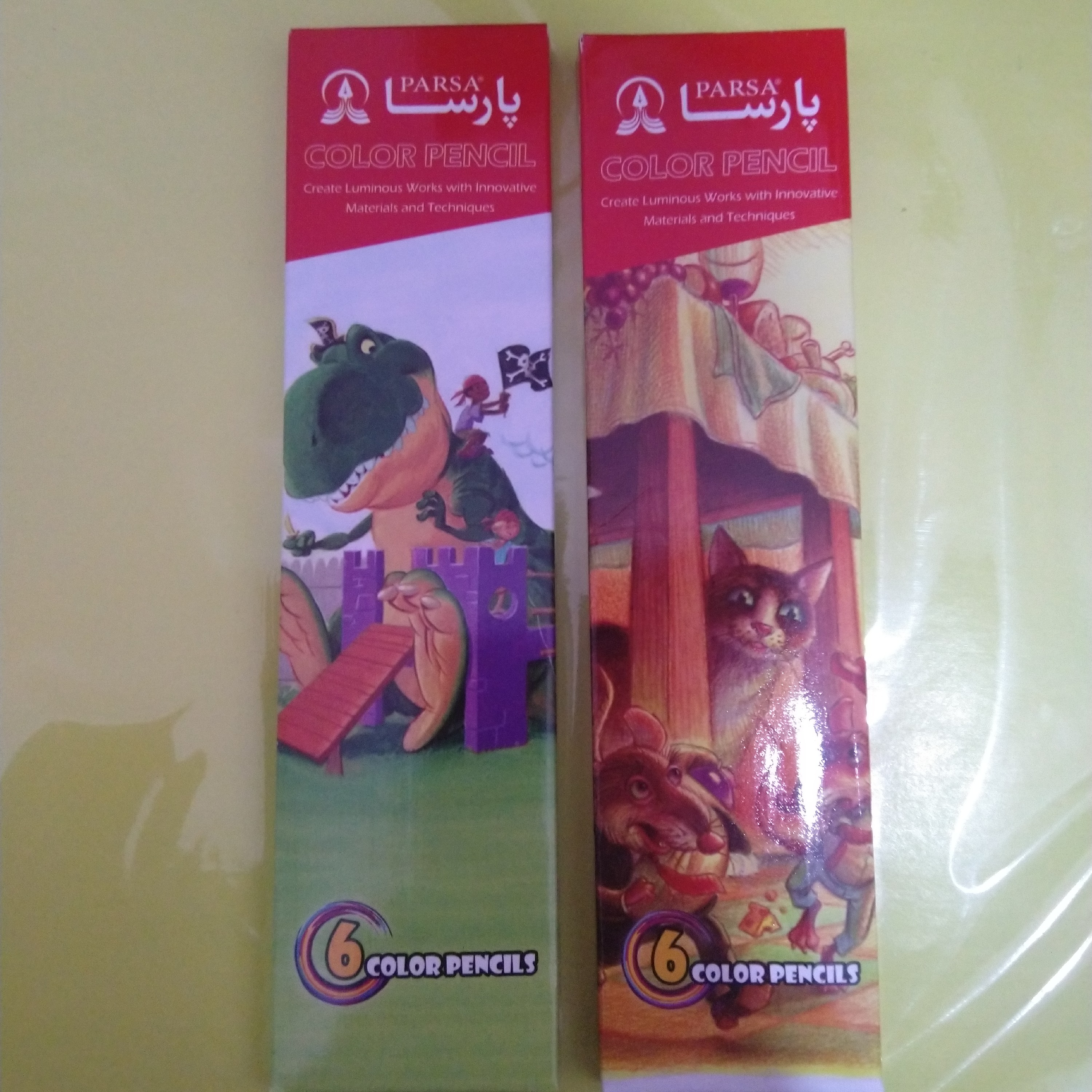 مداد رنگی 6 رنگ پارسا 