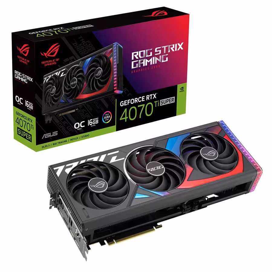 کارت گرافیک ایسوس مدل ROG Strix GeForce RTX 4070 Ti SUPER 16GB GDDR6X OC Edition