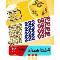 پک 4 عدد سیم کارت مشابه و همزاد رند ایرانسل اعتباری 09302220976_09332220976_09012220976_09032220976