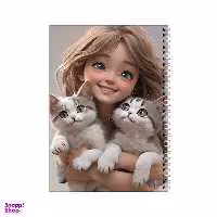 دفتر مشق 100 برگ بامبیلیپ طرح دختر خندان و گربه هایش کد 9578958