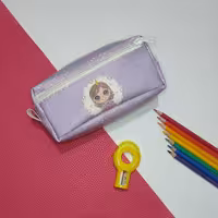 جامدادی چرمی فانتزی سه زیپ دختر تک شاخ یاسی