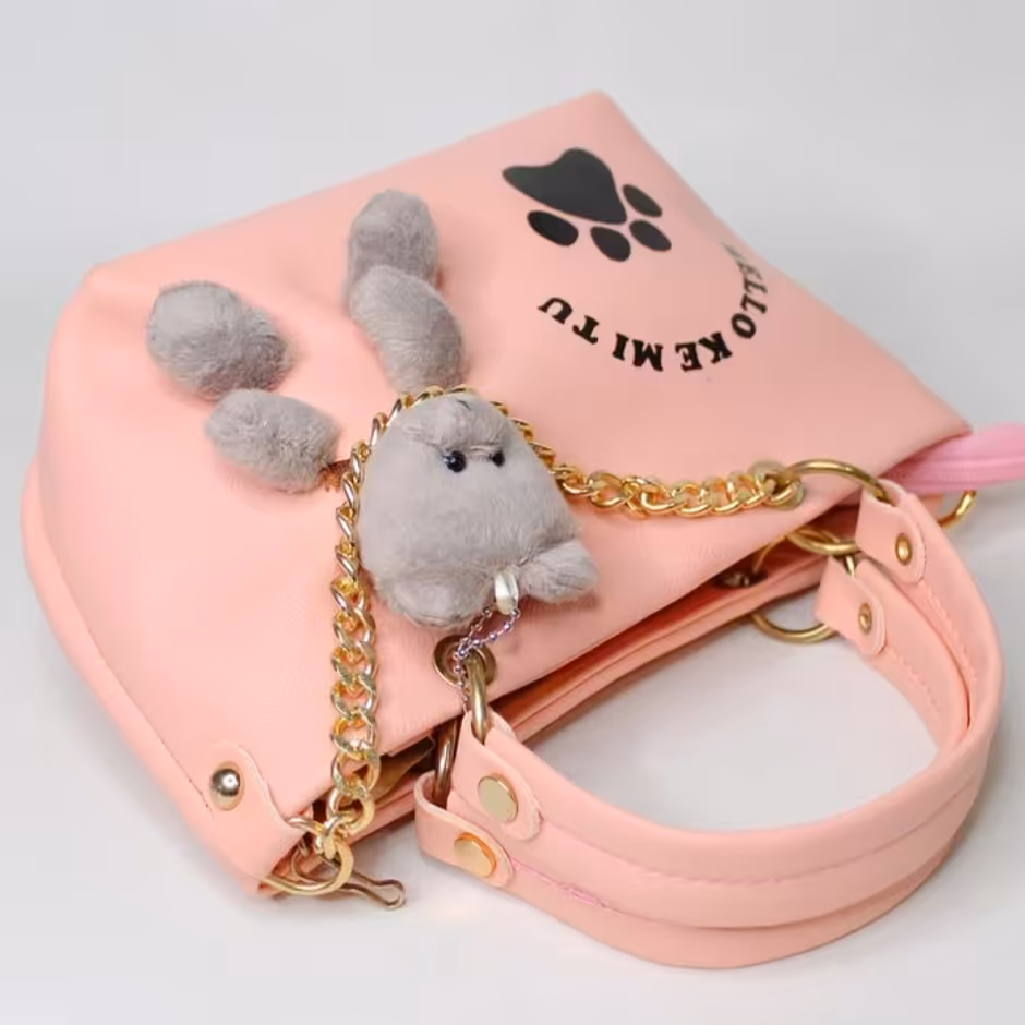 کیف دخترانه عروسکی صورتی 