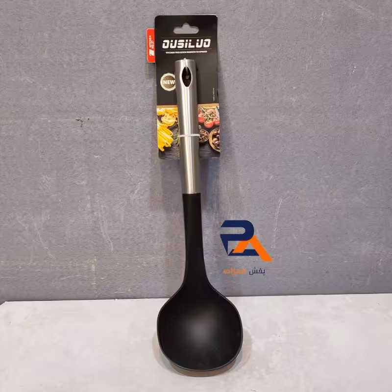 ملاقه پلاستیکی نسوز دارای دسته طرح استیل تهیه شده از بهترین مواد اولیه 