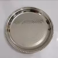 سینی مسی گرد چکش کاری شده آبکاری کروم سایز کوچک زنجانیها