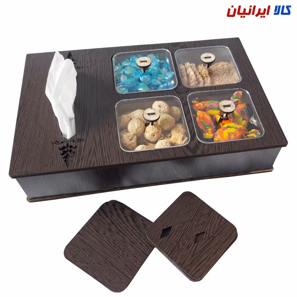 جعبه پذیرایی چوبی