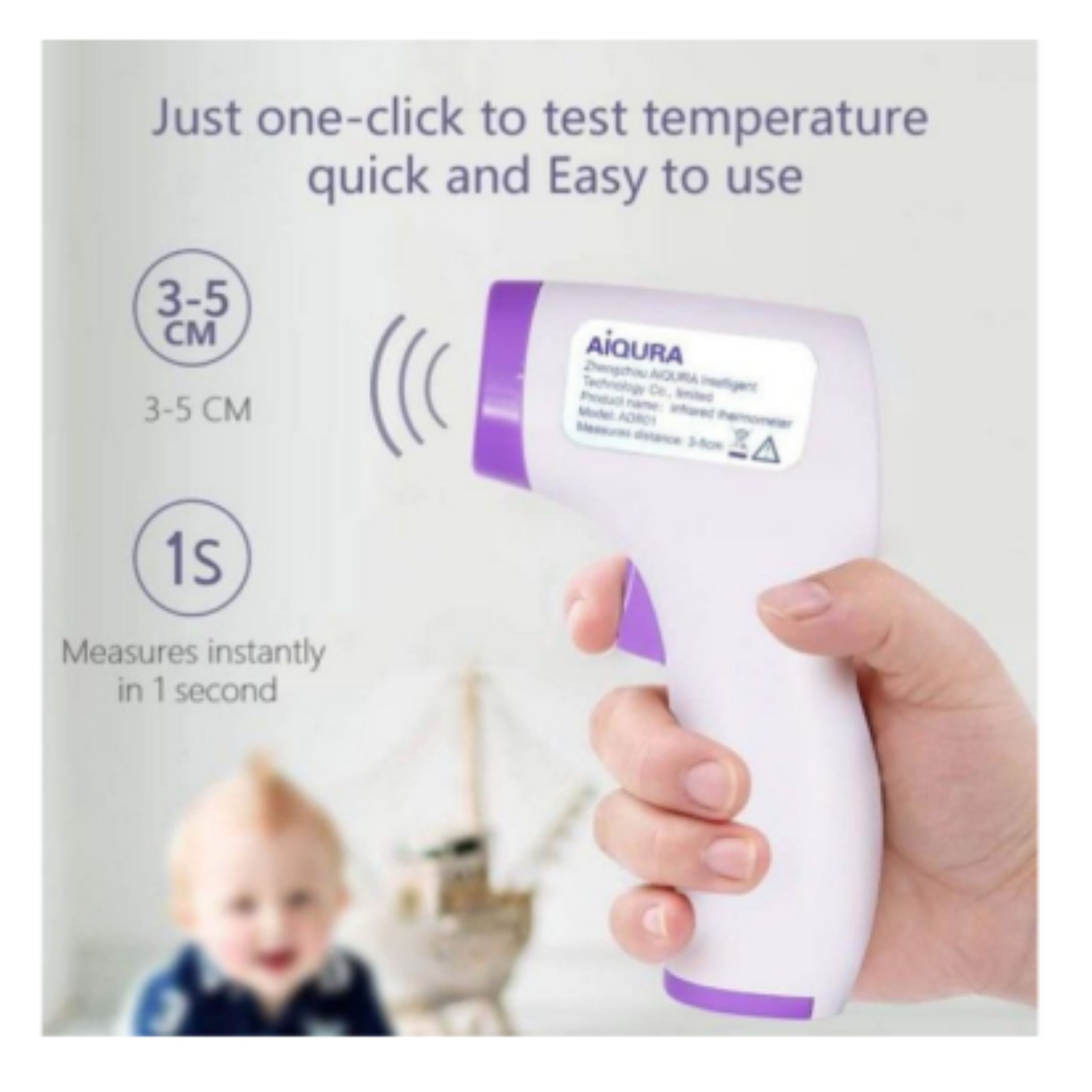 تب سنج دیجیتال لیزری AiQURA اورجینال با گارانتی تعویض 