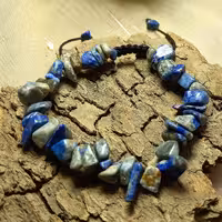 دستبند لاجورد طبیعی (سنگ خام دستنخورده) 