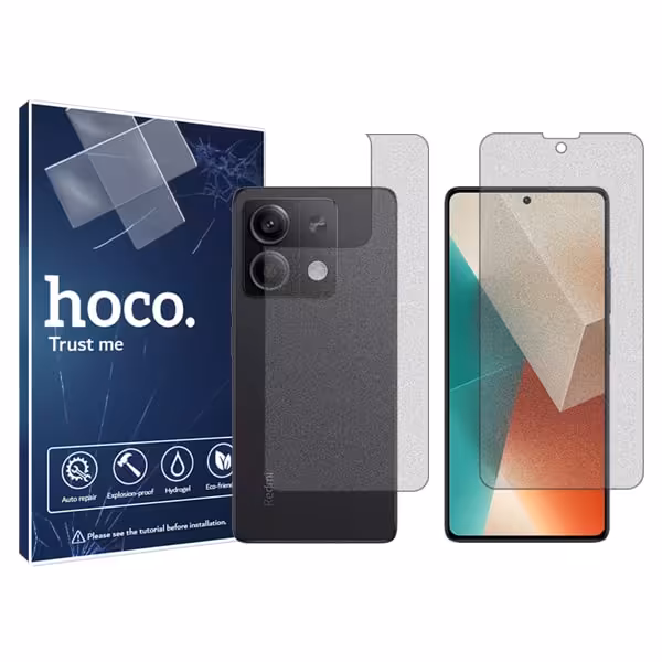 گلس صفحه نمایش و پشت گوشی شیائومی Redmi Note 13 مدل هیدروژلی مات برند هوکو کد SS