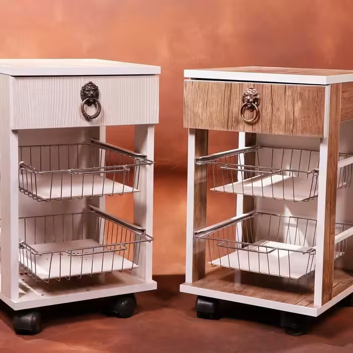 جا سیب زمینی و پیاز دوطبقه با یک طبقه چوبی اضافی 