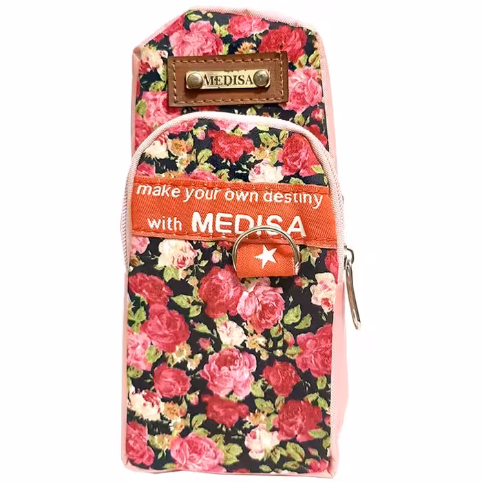 خرید جامدادی گلدار دو زیپ طرح کوله پشتی مدیسا کد 213