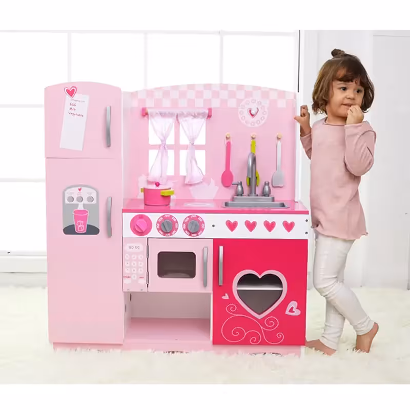 آشپزخانه چوبی Classic World مدل 4119 Pink Kitchen