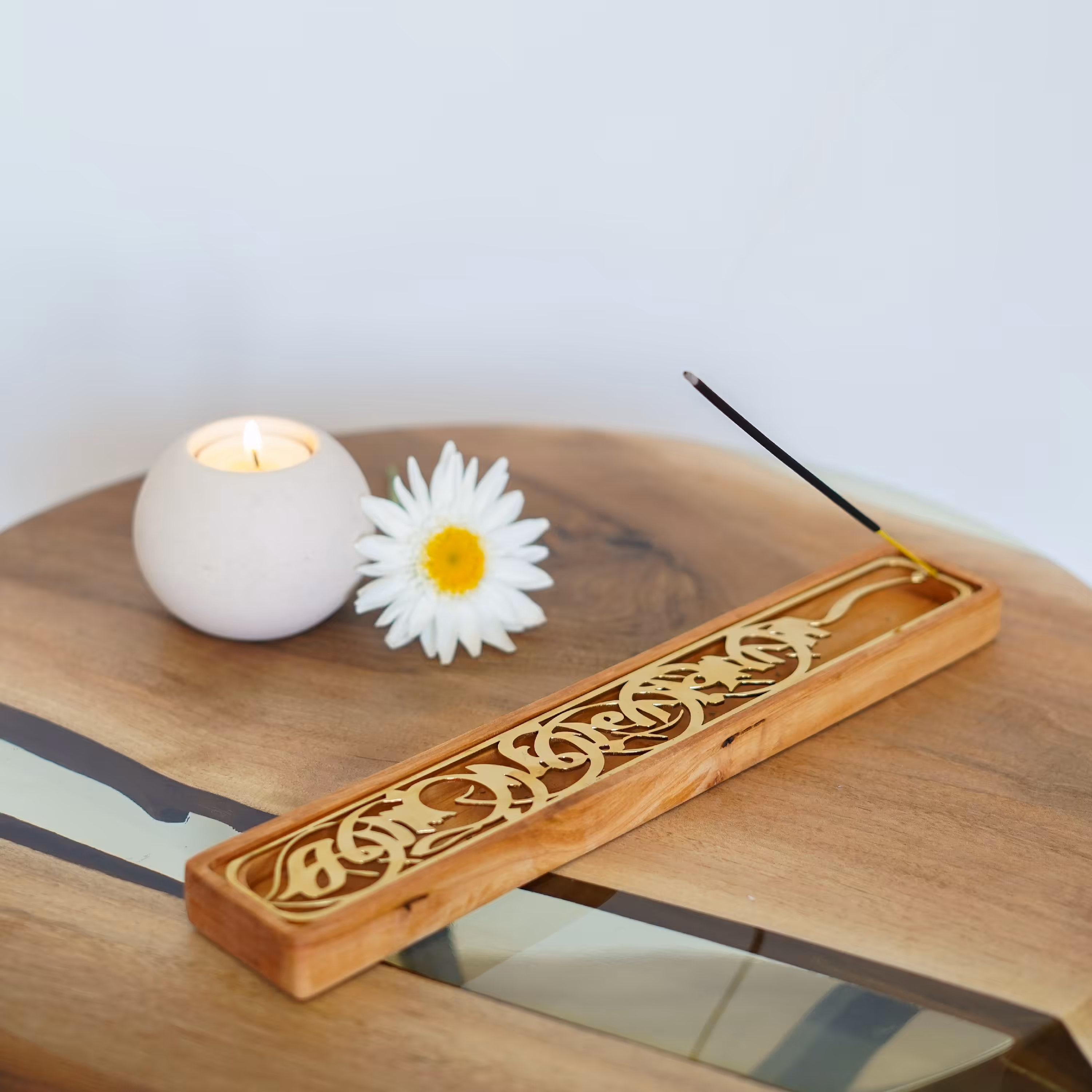 نگهدارنده عود هنر نقره ای کروم