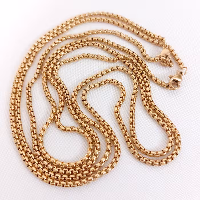 زنجیر استیل ویتالی طلایی با آبکاری طلا و رنگ ثابت 