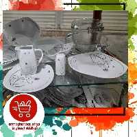 سرویس چینی  ارسال رایگان چهارگوش رنگی پارس براق 30تیکه شش نفره مخصوص میهمان