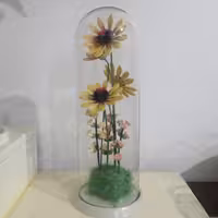 گل های شیشه حبابی ملیله کاغذی