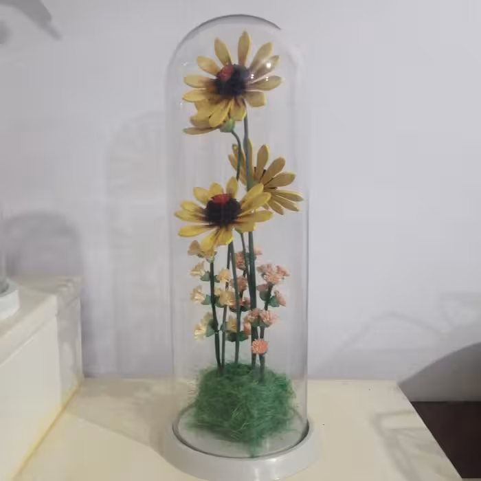 گل های شیشه حبابی ملیله کاغذی