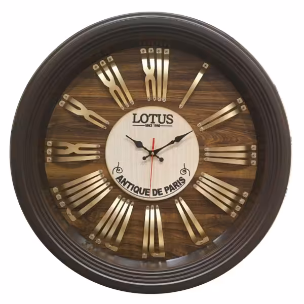 ساعت دیواری چوبی لوتوس 60 سانت کد 142