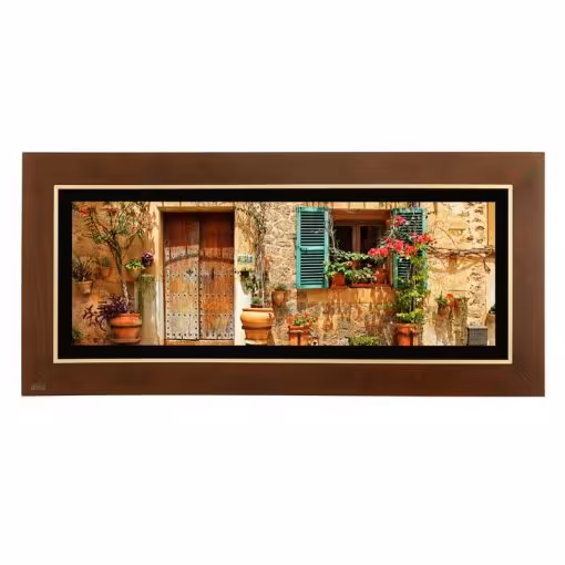 تابلو نقاشی خانه های روستایی VILLAGE HOUSES کد FWB-119X54-F