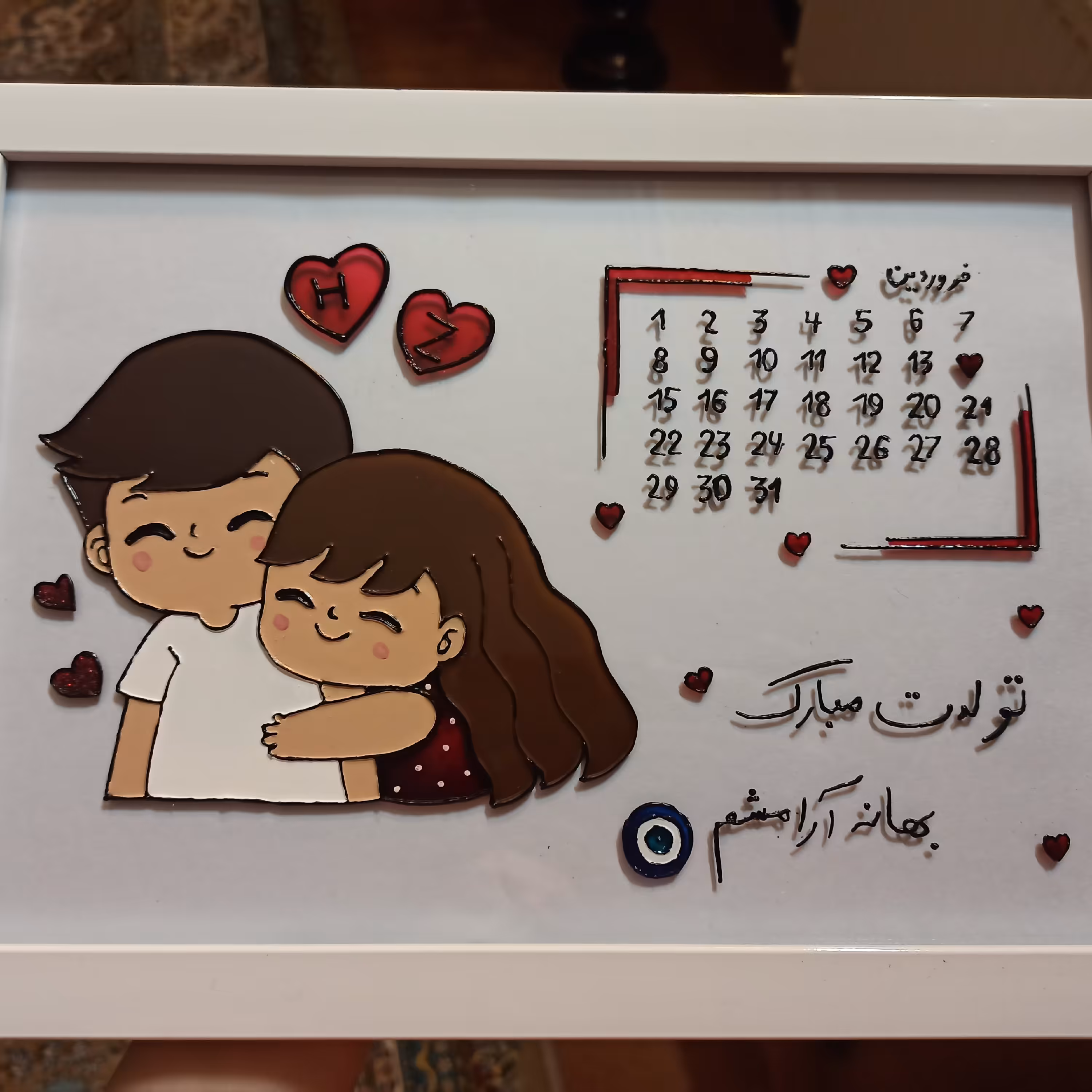 تابلو ویترای تقویمی بسیار زیبا